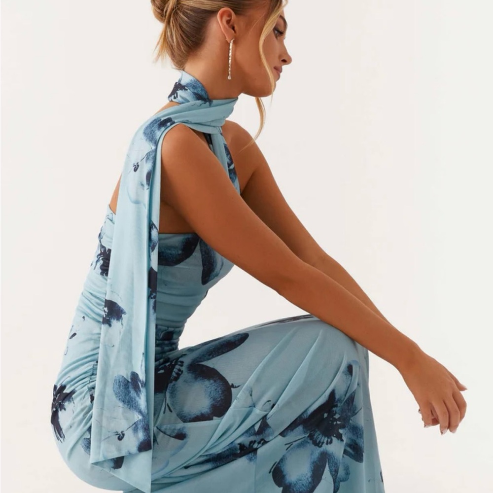 Peppermayo Blue Halter Maxi Dress for Weddings